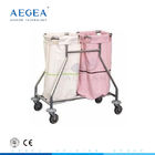 AG-SS019 deux les sacs solides solubles encadrent l'hôpital habillant le chariot de toile médical à vendre
