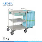 AG-SS017 trois couches un tiroir avec un chariot de toile à blanchisserie d'hôpital de sac