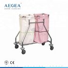 AG-SS019 avec le chariot à blanchisserie d'hôpital de habillage médical de deux sacs