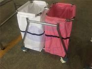 AG-SS019 avec le chariot à blanchisserie d'hôpital de habillage médical de deux sacs