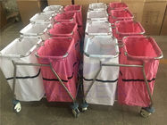 Le bien mobilier de nettoyage des sacs AG-SS019 2 de pièce de toile de patient médical a utilisé le chariot de rebut