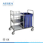 Chariots de blanchisserie de toile matériels d'hôpital de l'acier inoxydable AG-SS010