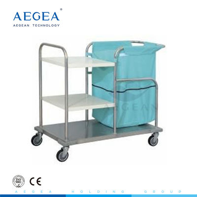 AG-SS018 avec trois chariots de toile de toile d'hôpital de nettoyage de blanchisserie de sac des couches une