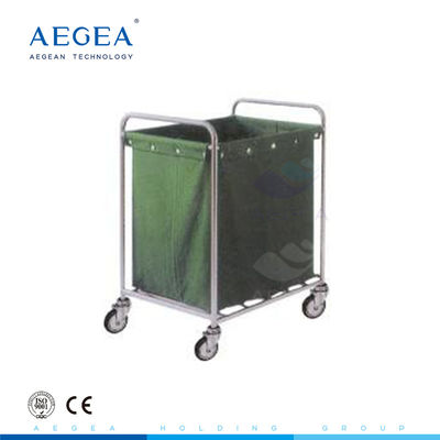 Clinique d'hôpital de l'acier inoxydable AG-SS013 habillant le chariot à blanchisserie avec quatre roues