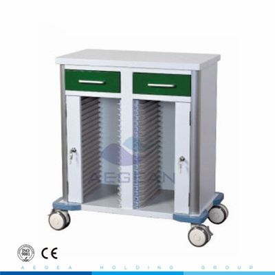 Chariot à disque médical de dossier d'hôpital de l'acier inoxydable AG-GS010