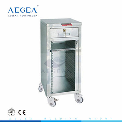 AG-CHT014 l'acier inoxydable 24 rayonne le chariot mobile patient à disques médicaux de stockage de dossiers